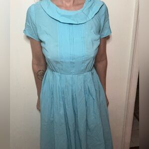 50’s Vtg Union Made Robins Egg Blue Dress